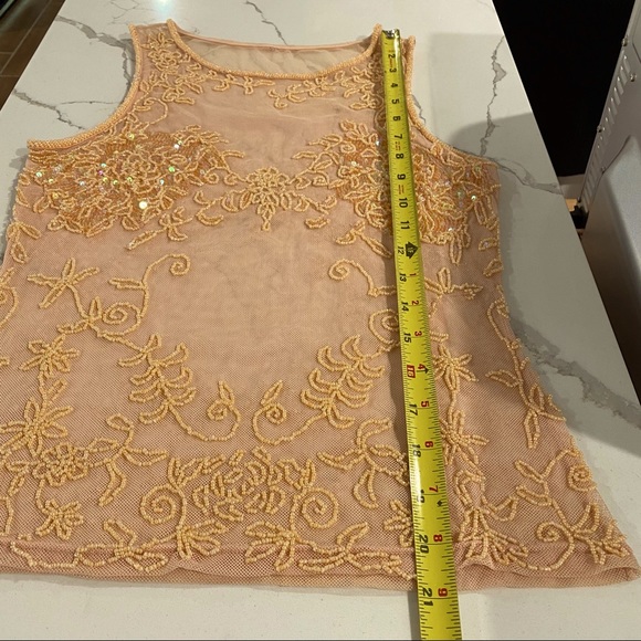 Beaded Mesh peach color top🌷 - Picture 15 of 16